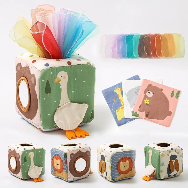 Montessori Magic Tissue Box & Busy Toy